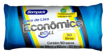 Saco de Lixo Bompack 30lt Economico Com 50