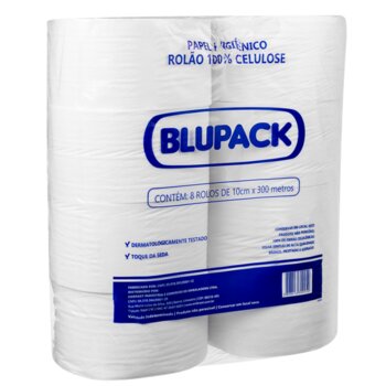 Papel Higienico Rolao Blupack 100% Celulose 8x300mt Cest:2004200