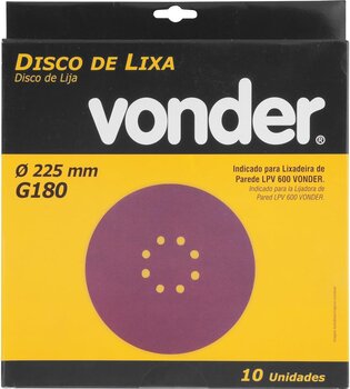 Disco Lixa G180p 9 C/10 Unidades Vonder Lixad Lpv400b/600/925