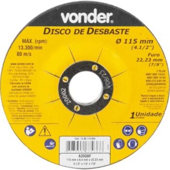 Disco Desbaste 115x6,4x22,23 Dbv Vonder