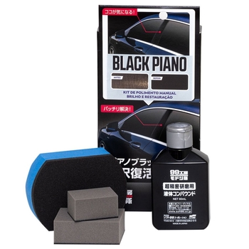 Kit Nano Polidor Manual Restaurador Black Piano e Acrilicos Soft99