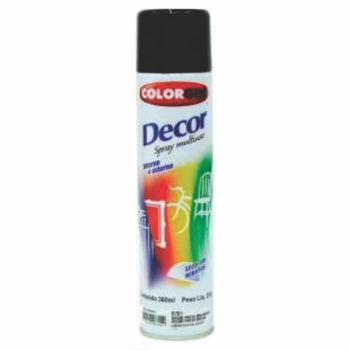 Spray Preto Brilho 360ml Colorgin Decor